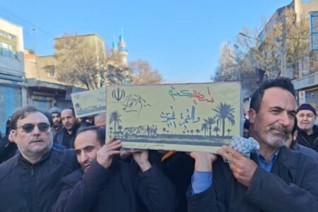 تشییع پیکرهای مطهر چهار شهید گمنام جنگ تحمیلی در اردبیل